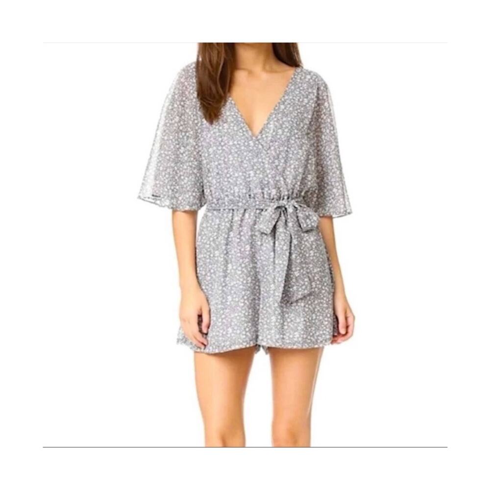Rebecca Minkoff Steph Slate Gray Floral Romper